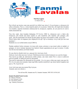 Read more about the article Fanmi Lavalas Press Release Oct 12, 2022