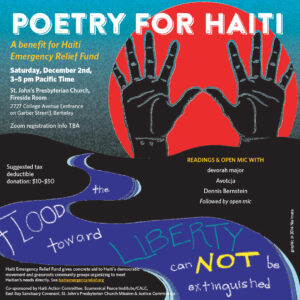 Read more about the article Poetry for Haiti, December 2nd, 3-5 pm